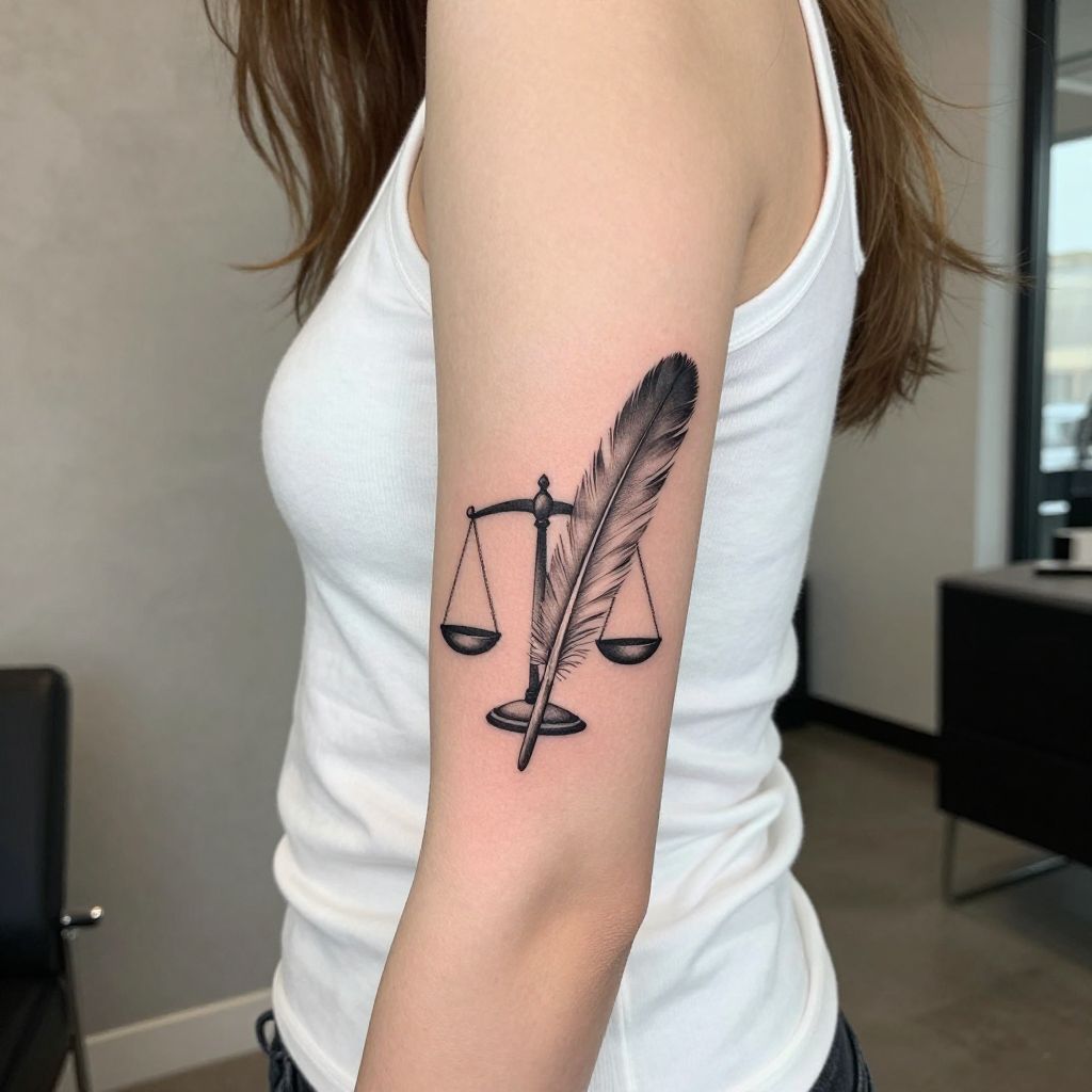 Libra Scales with Feather Quill image