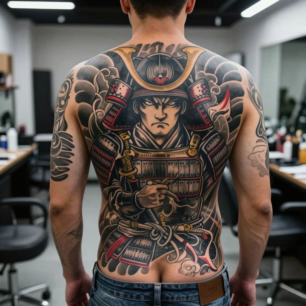 Samurai Back Tattoo