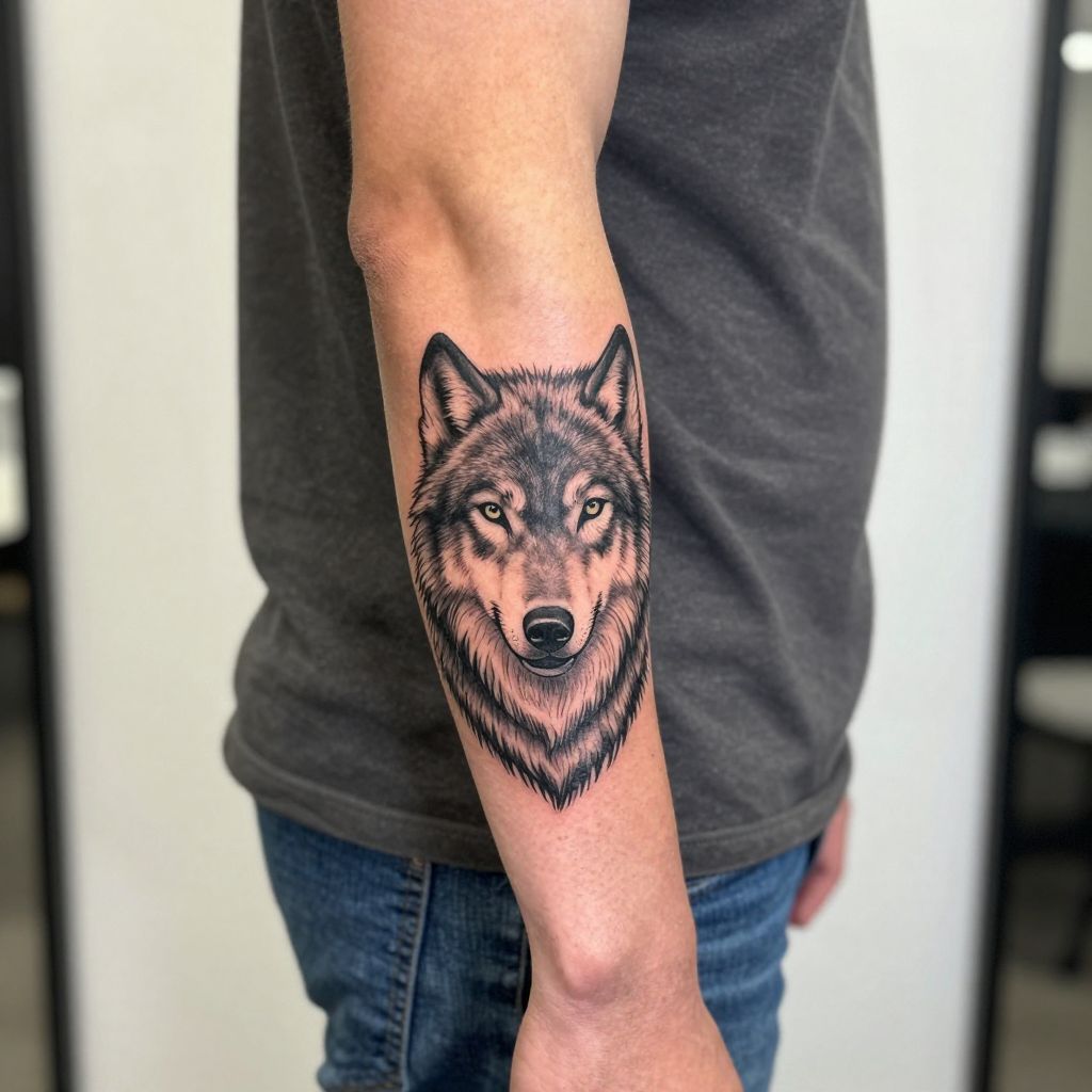 Wolf Forearm Tattoo
