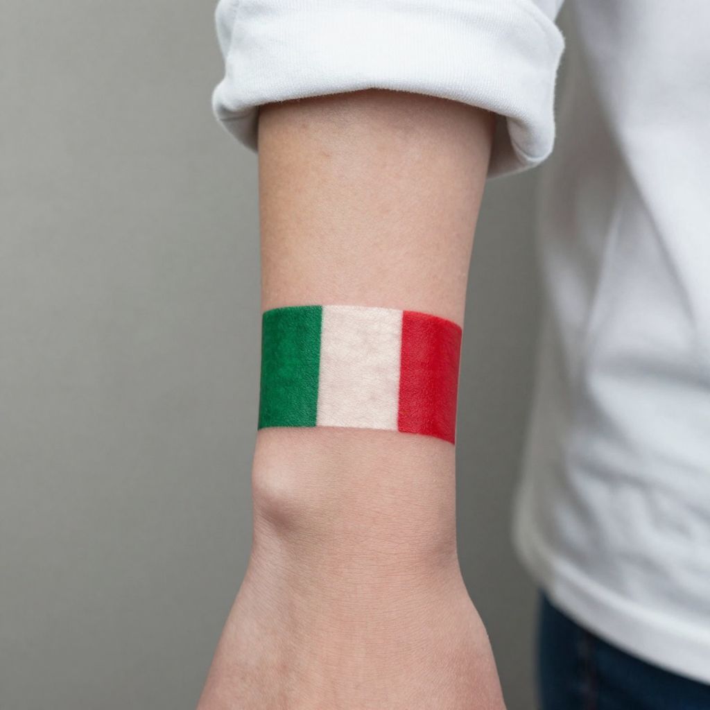 Mexican Flag Colors Band tattoo