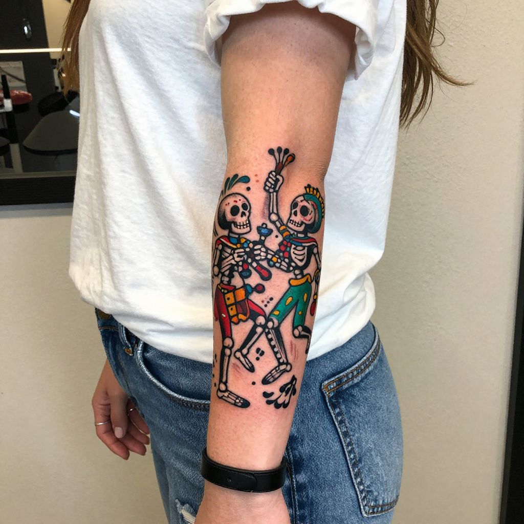 Mexican Folk Art Skeleton tattoo