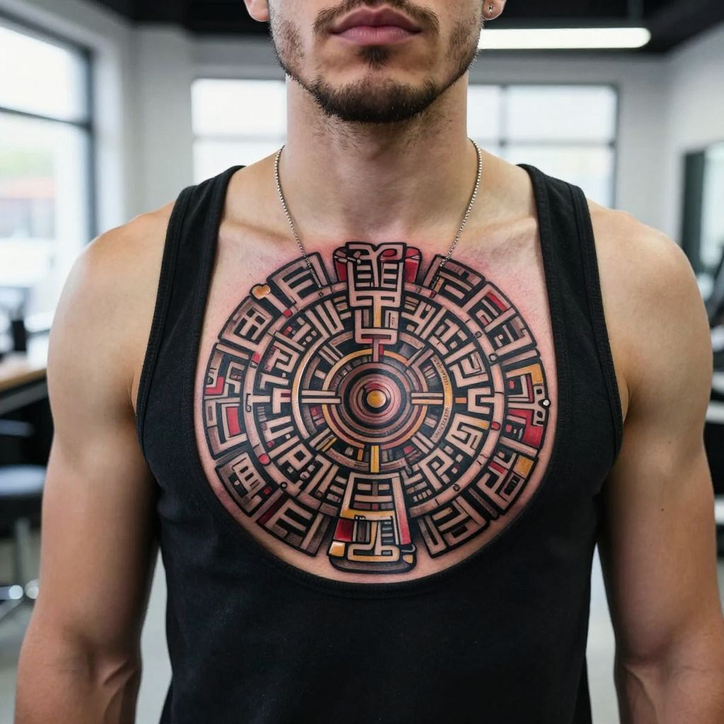 Aztec Sun Stone tattoo