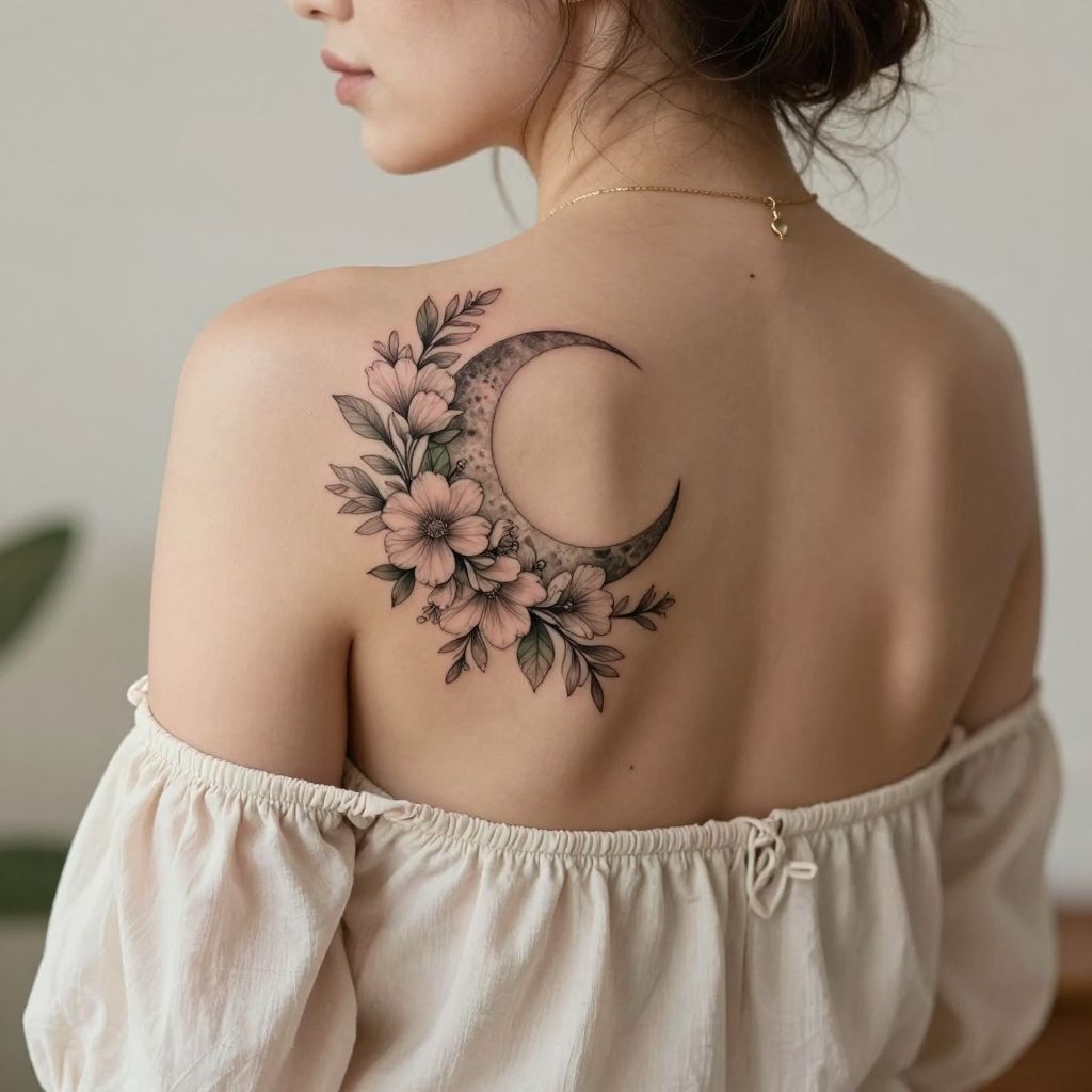 Moon with Floral Crown