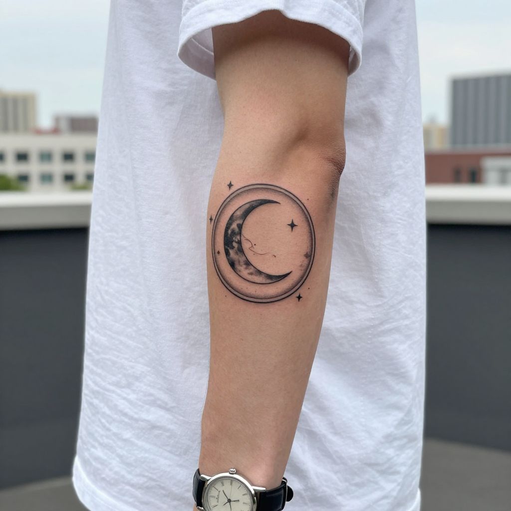 Moon in a Circle Frame