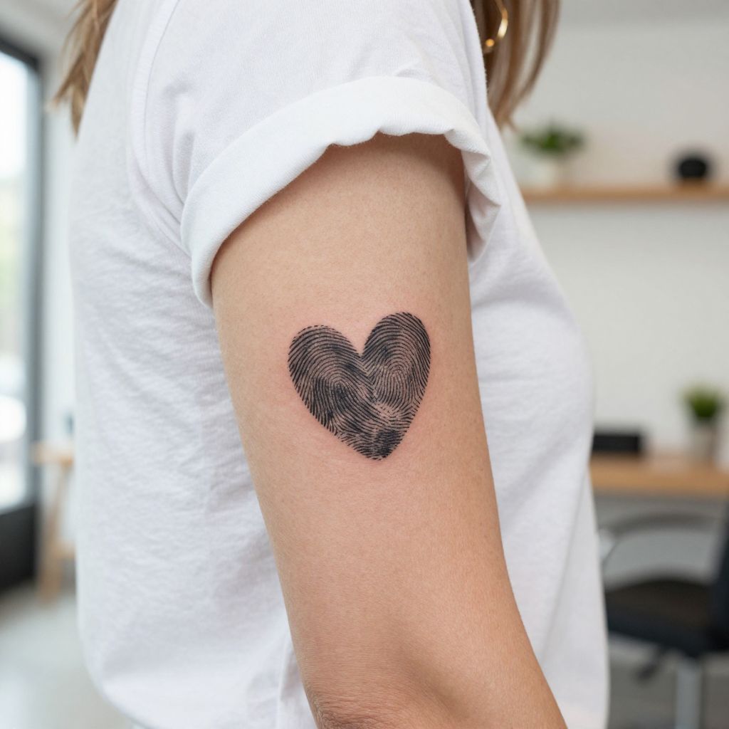 Fingerprint Heart tattoo