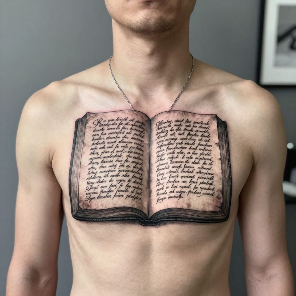 Libro Pages with Names tattoo