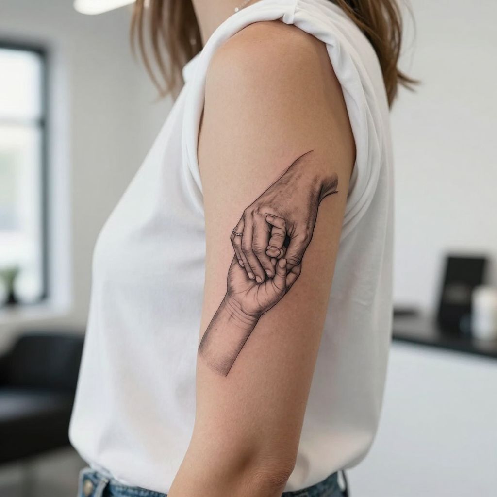 Mom’s Hand Holding Son’s tattoo