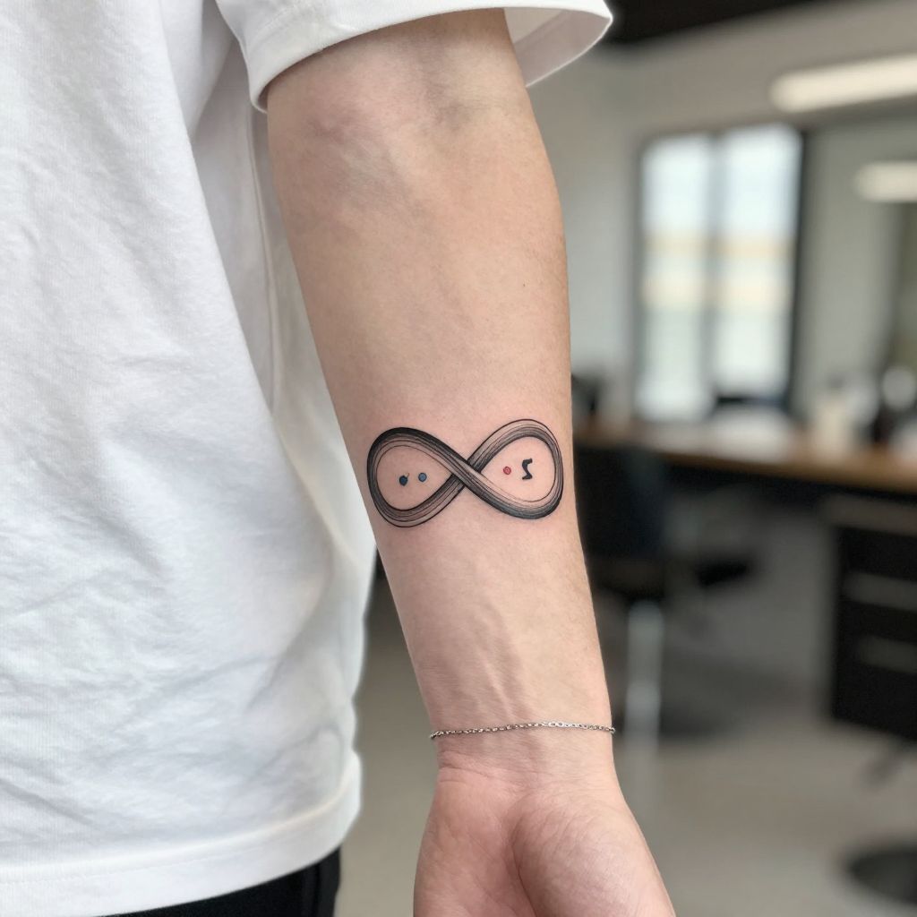 Infinity Symbol with Glyphs tattoo