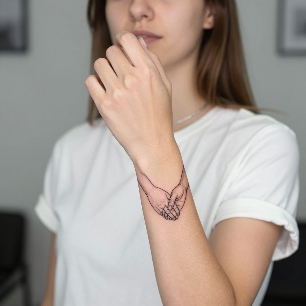Hand Holding Tattoo