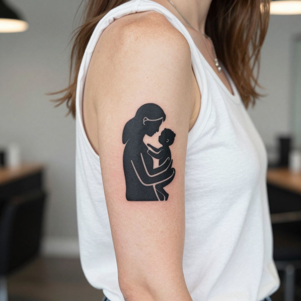 Mother and Child Silhouette