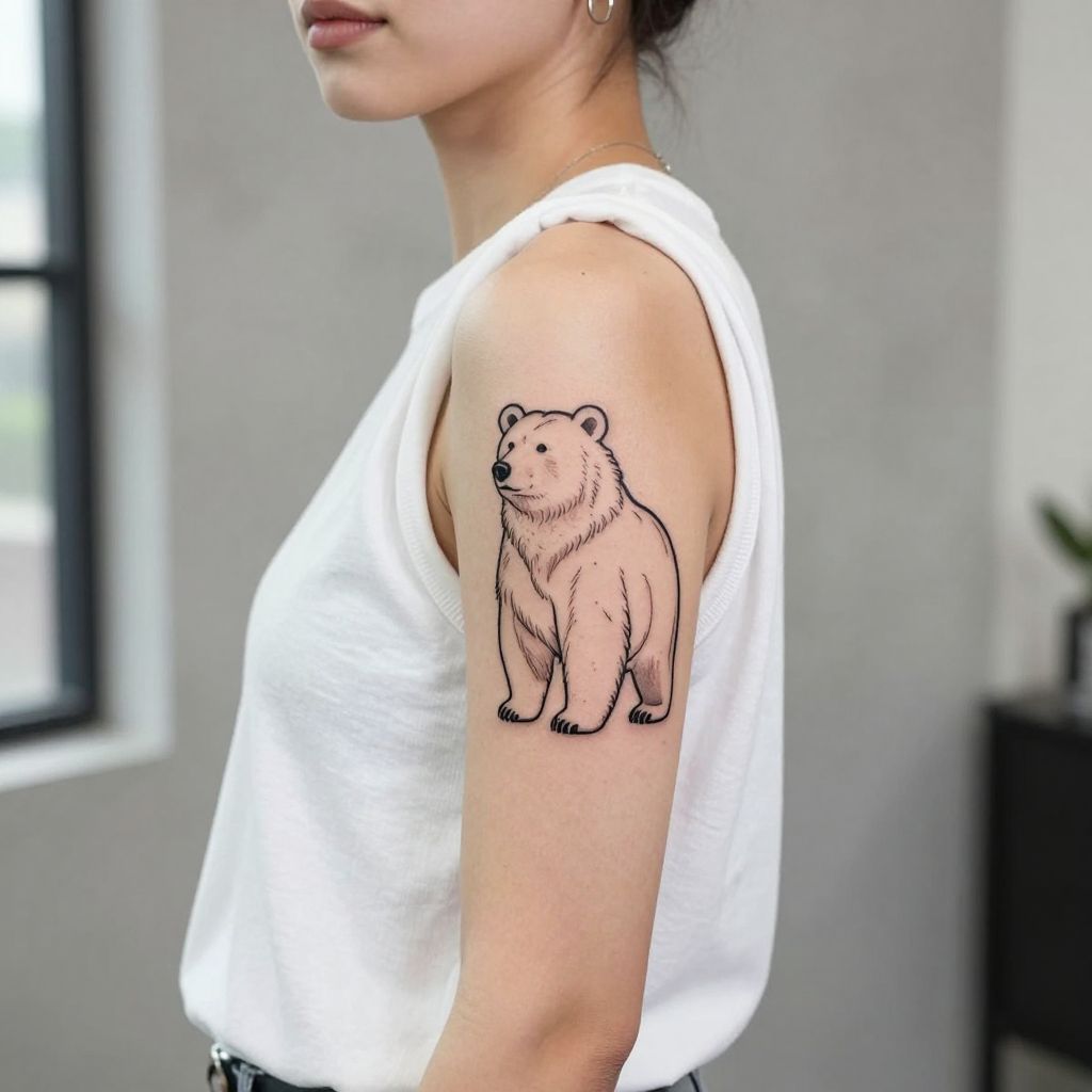 Mama Bear Outline Tattoo