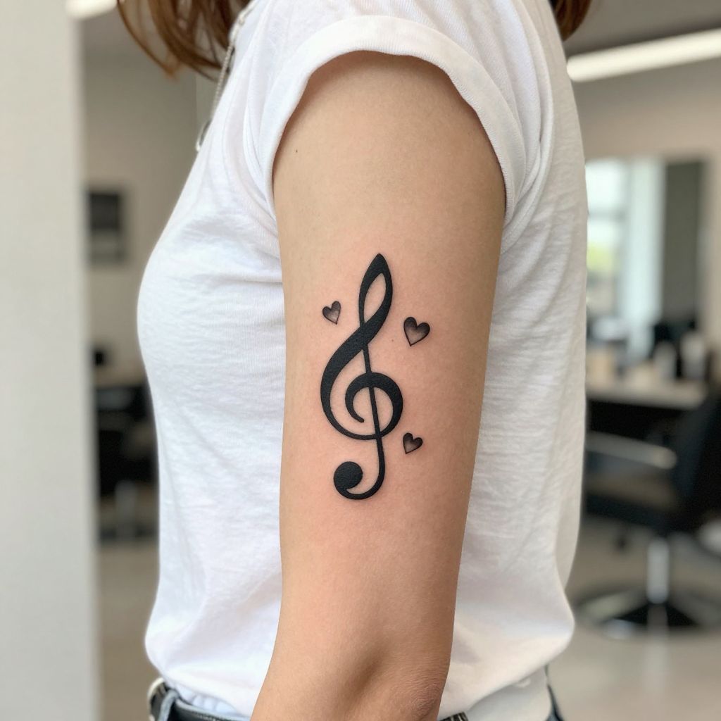 Bass Clef with Hearts