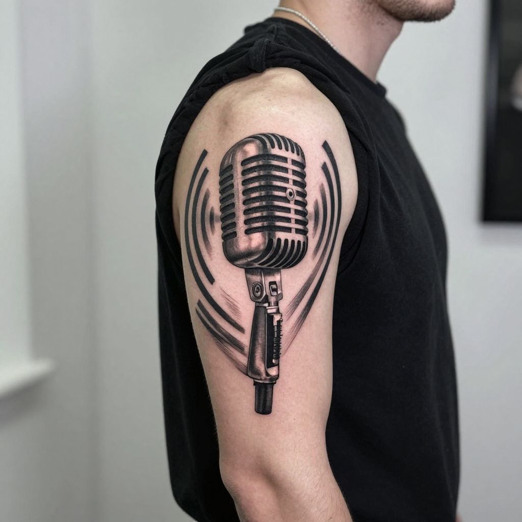 Microphone With Sound Waves