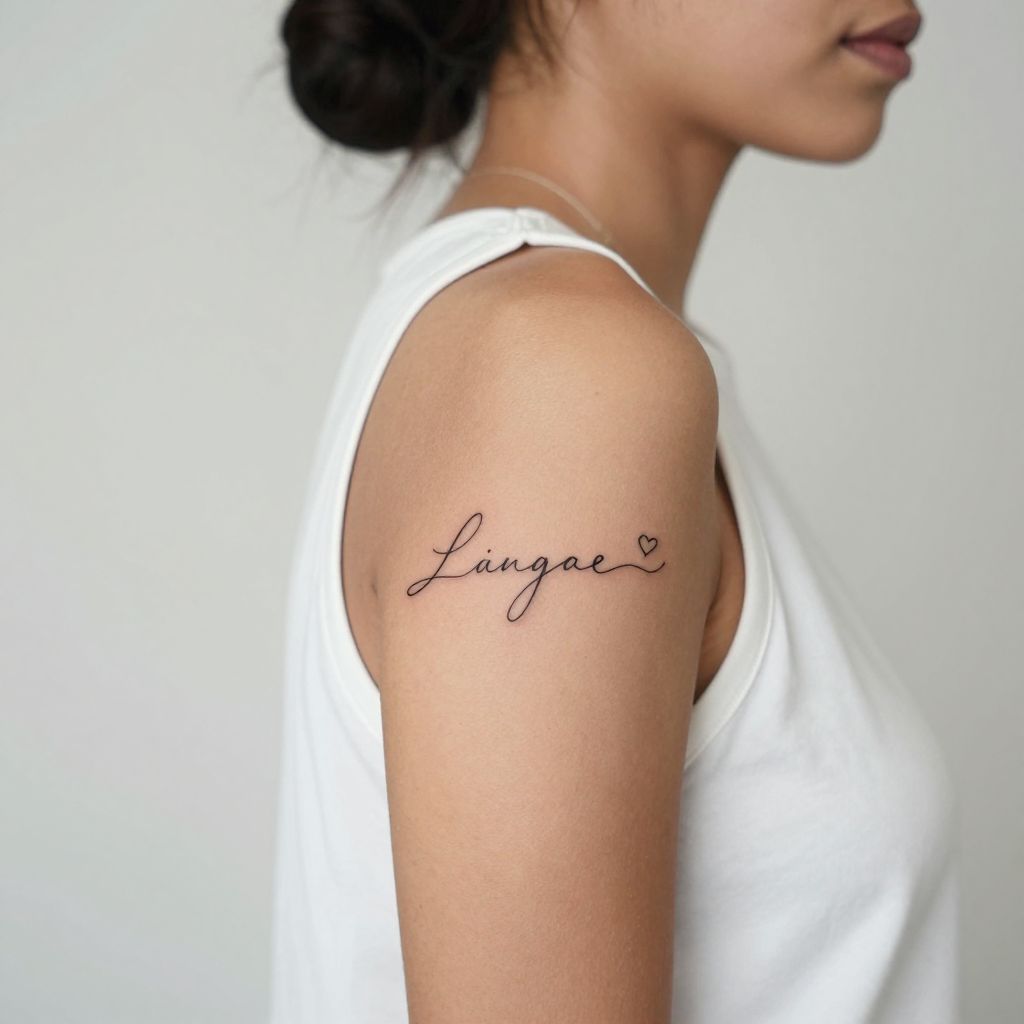 Fine Line Cursive Name tattoo idea