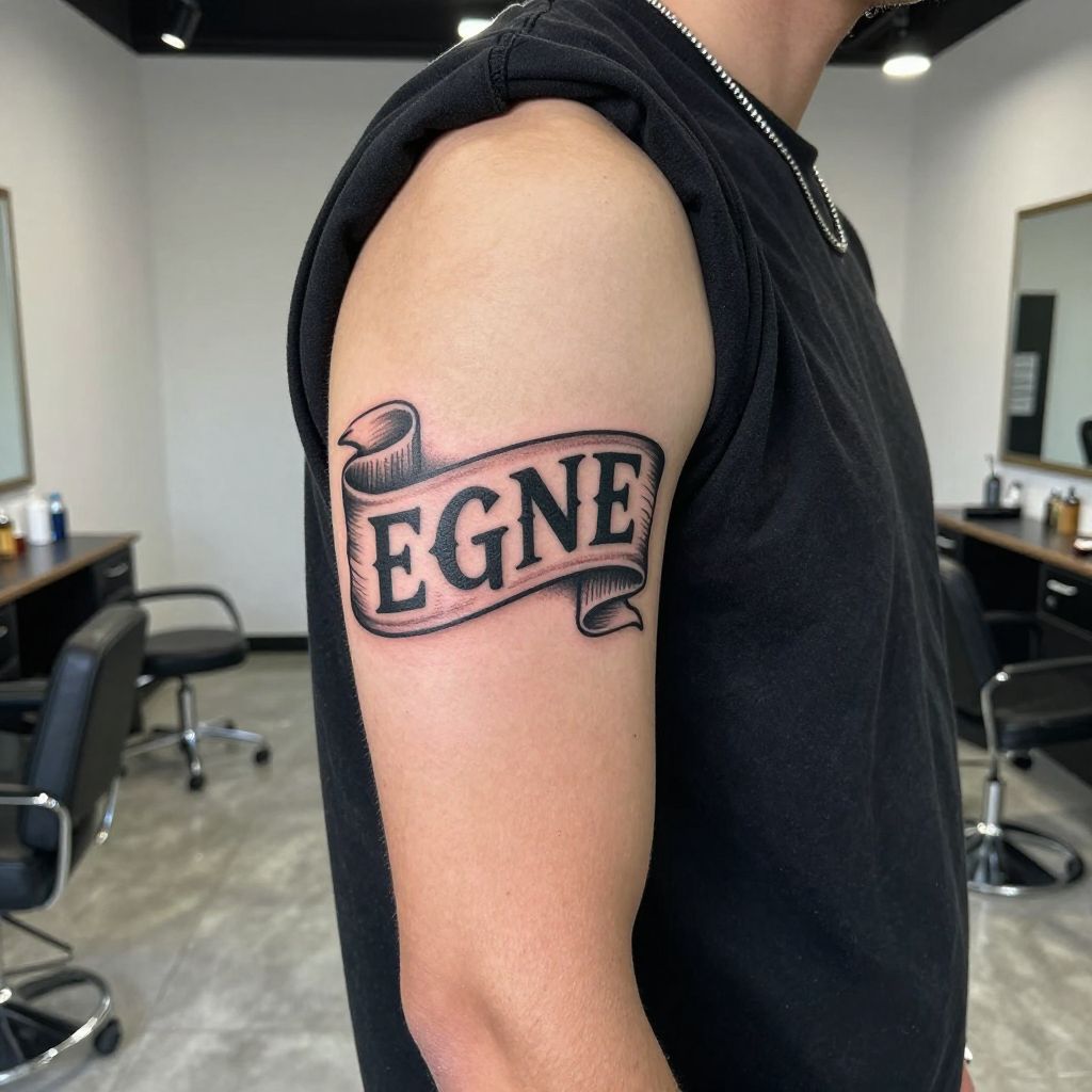 Name in a Banner tattoo idea