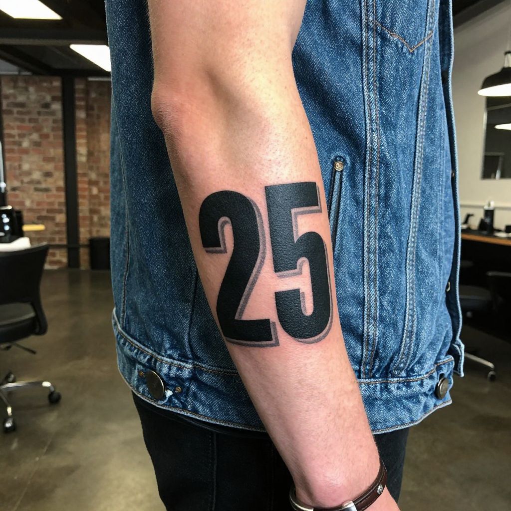 Bold Black Block Letters tattoo idea