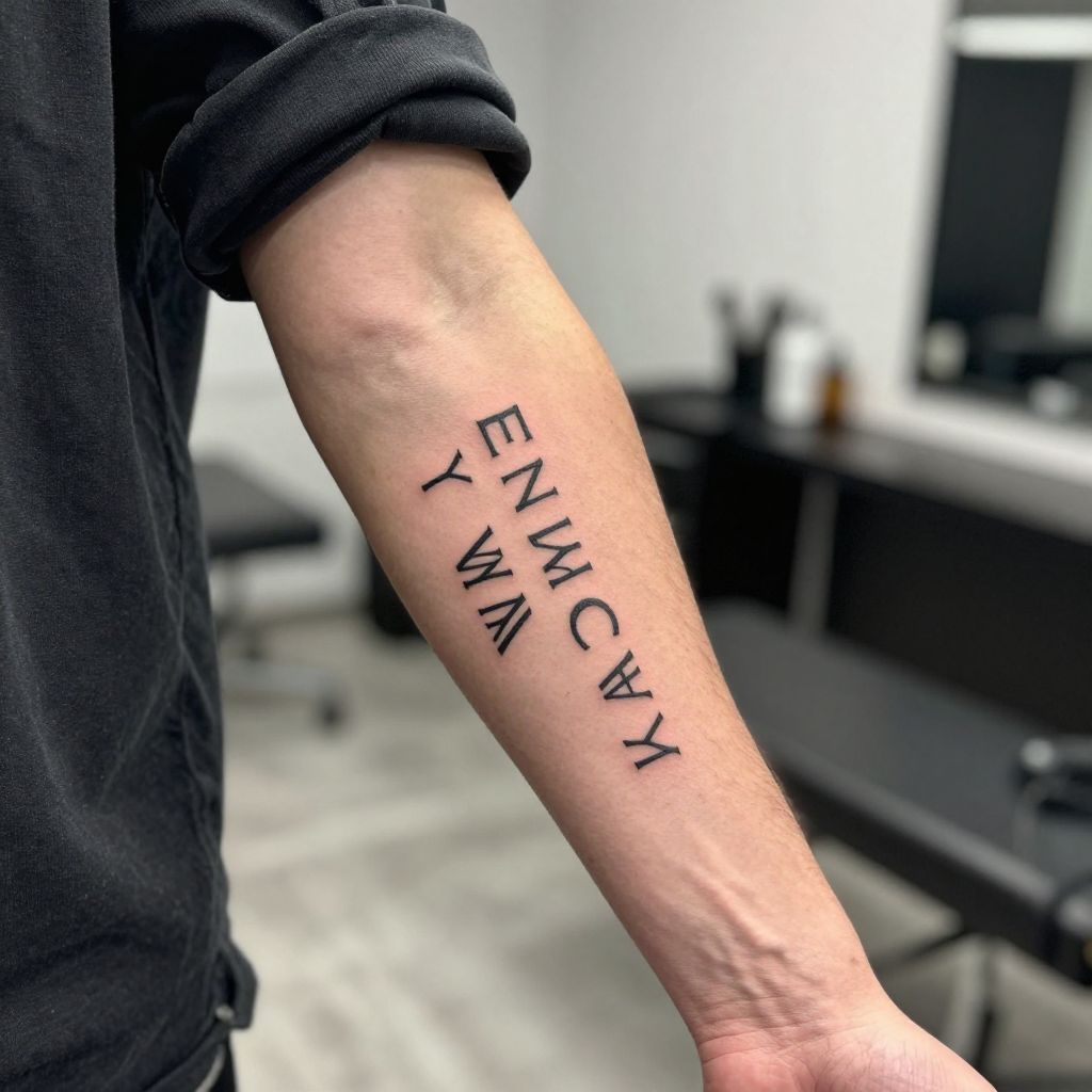 Name and Roman Numerals tattoo idea