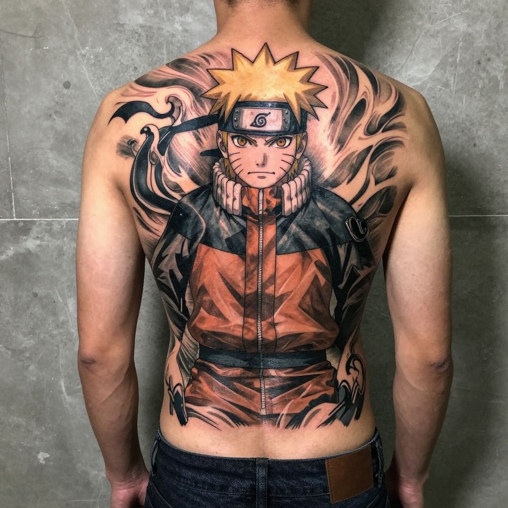 Naruto tattoo ideas - Naruto Hokage Cloak Back Piece