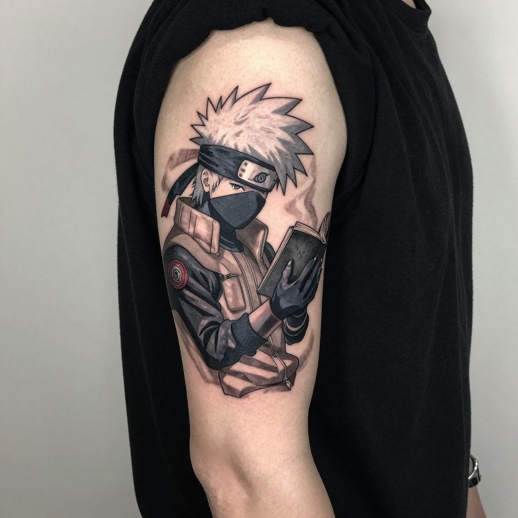 Naruto tattoo ideas - Kakashi Reading His Book
