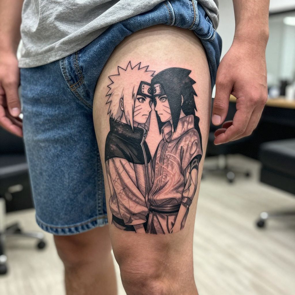 Naruto tattoo ideas - Minato and Kushina Silhouette