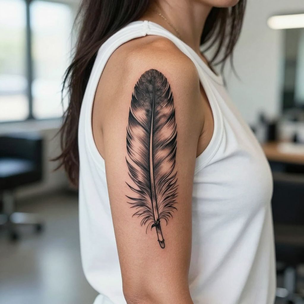 The Majestic Eagle Feather Tattoo