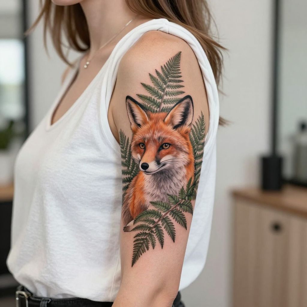 Playful Fox Among Ferns