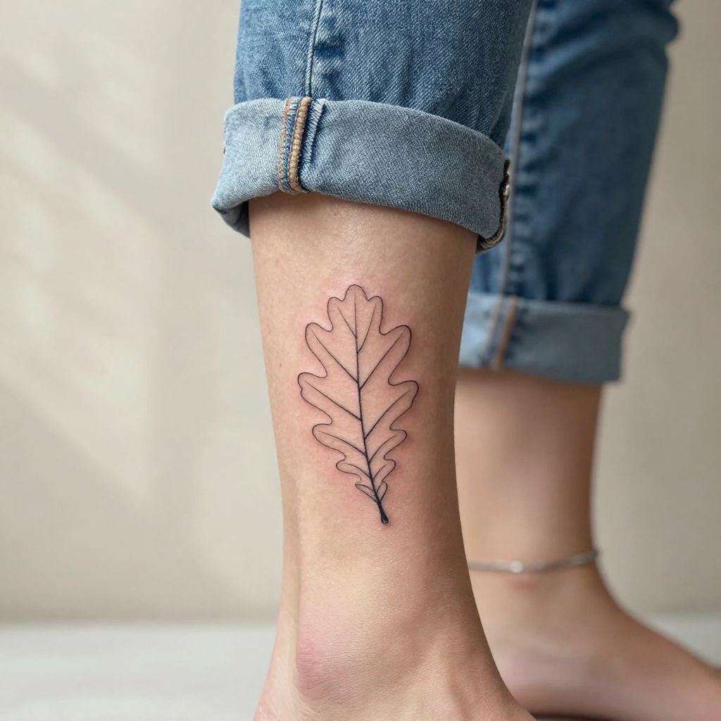 Minimalist Leaf Outline