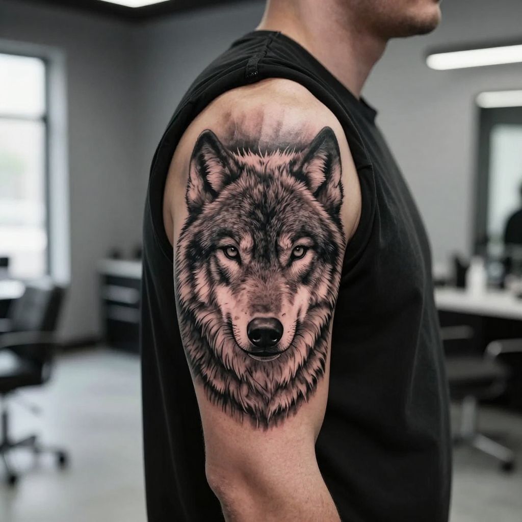 Realistic Wolf Portrait