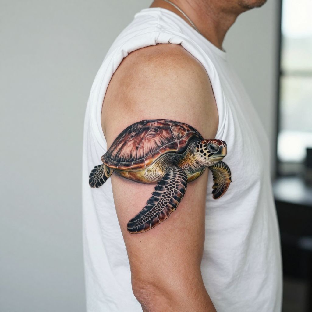 Realistic Sea Turtle Swimming