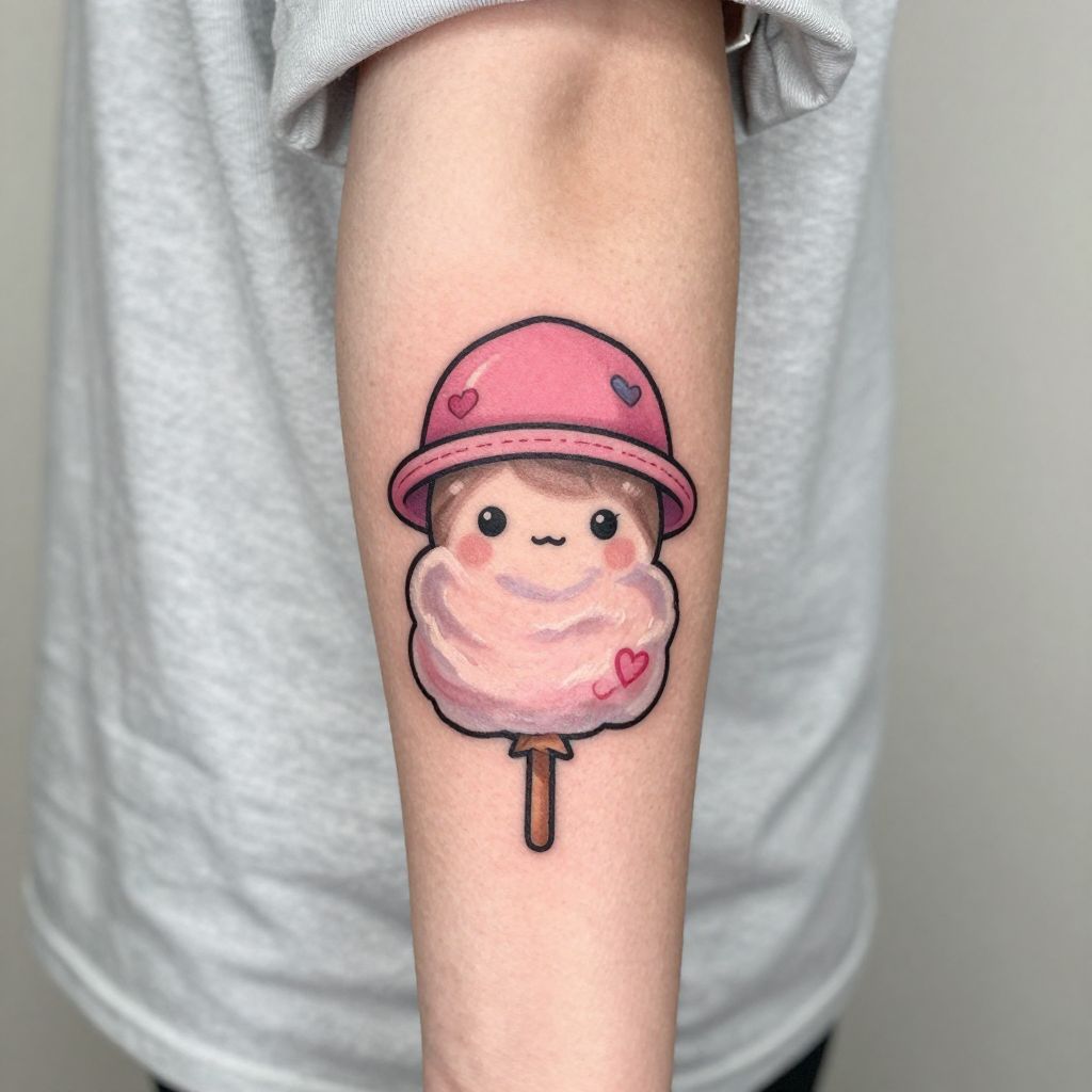 Chopper hat and cotton candy tattoo idea