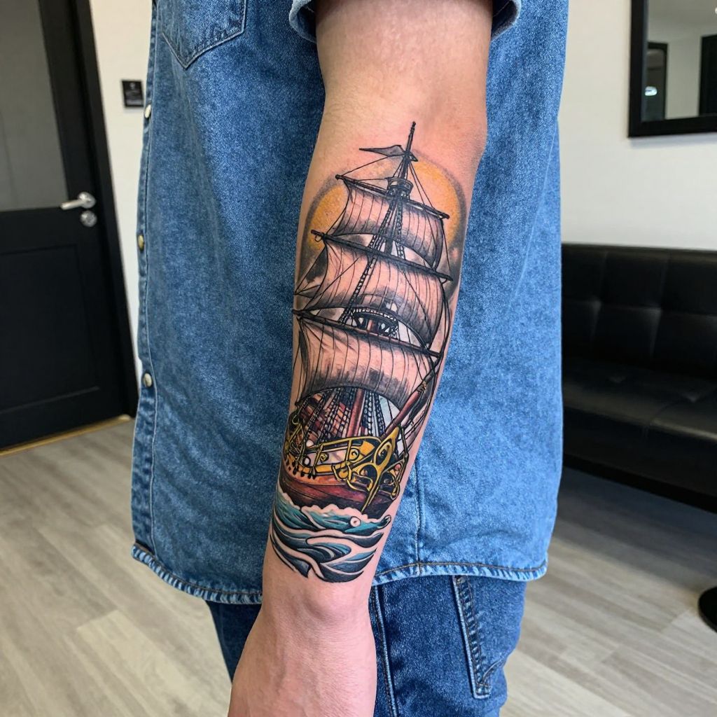 Merry and Sunny split ship tattoo idea