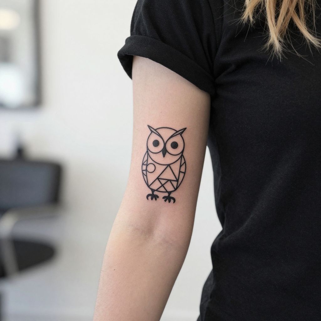 Minimalist Geometric Owl
