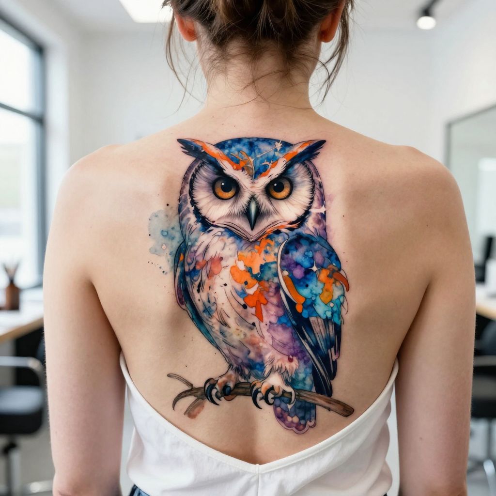 Watercolor Owl Splash