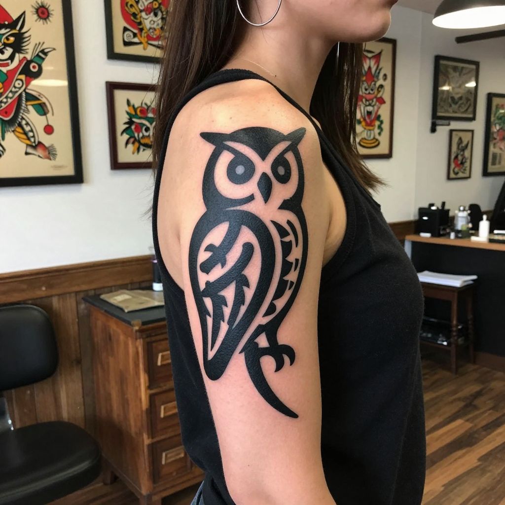Tribal Owl Silhouette
