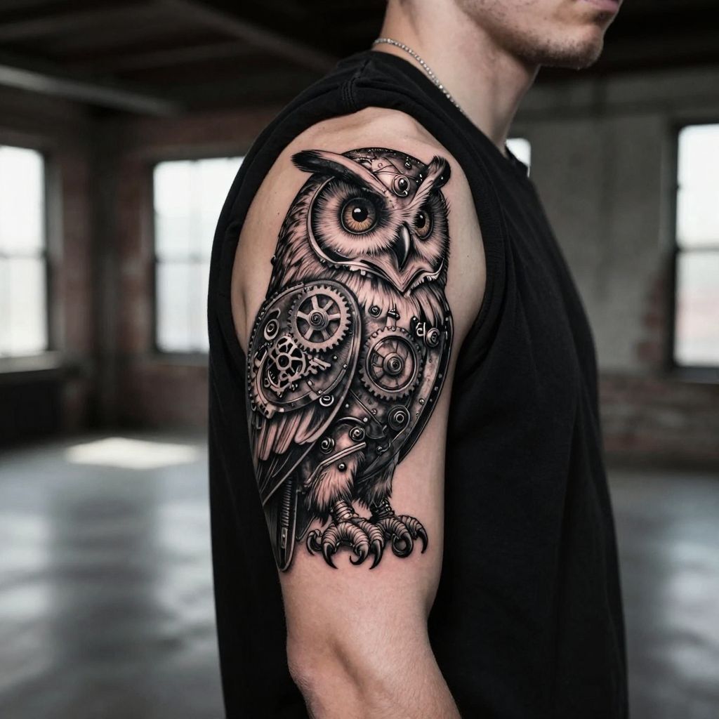 Steampunk Mechanical Owl