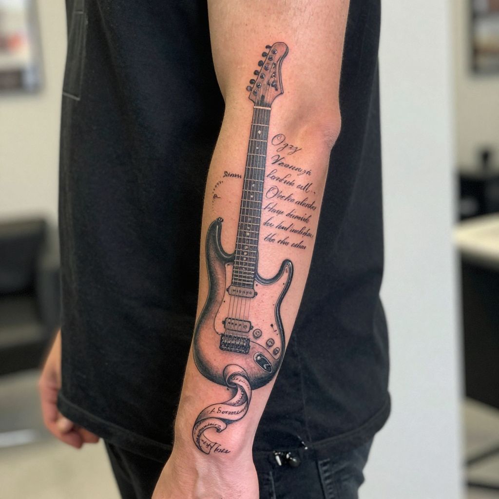 Electric Guitar with Ozzy Lyrics