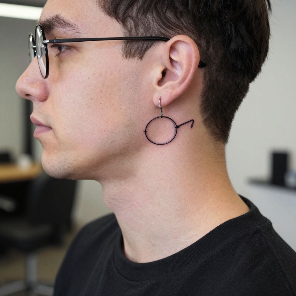 Ozzy’s Signature Round Glasses Tattoo