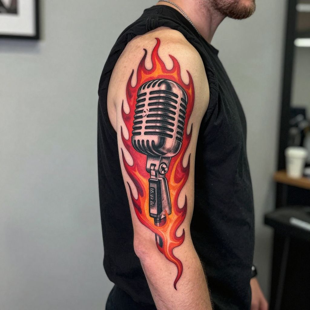 Ozzy’s Microphone with Flames