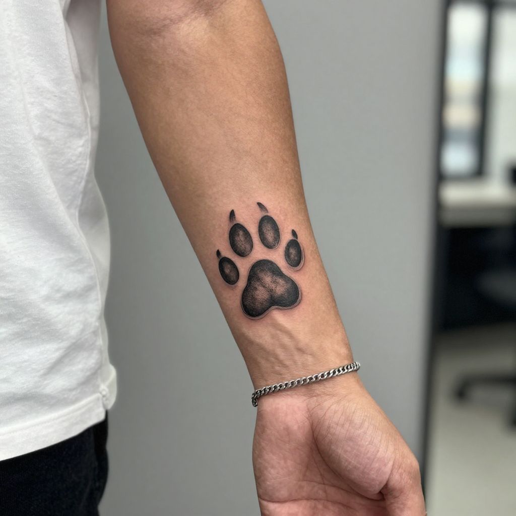 Realistic Dog Paw Print