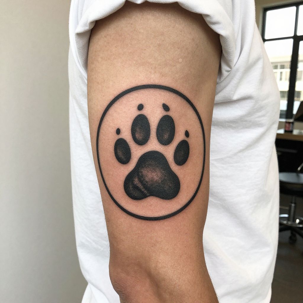 Paw Print in a Circle Frame