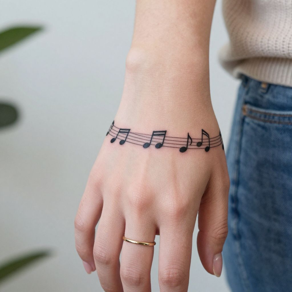 Music Note Band tattoo idea