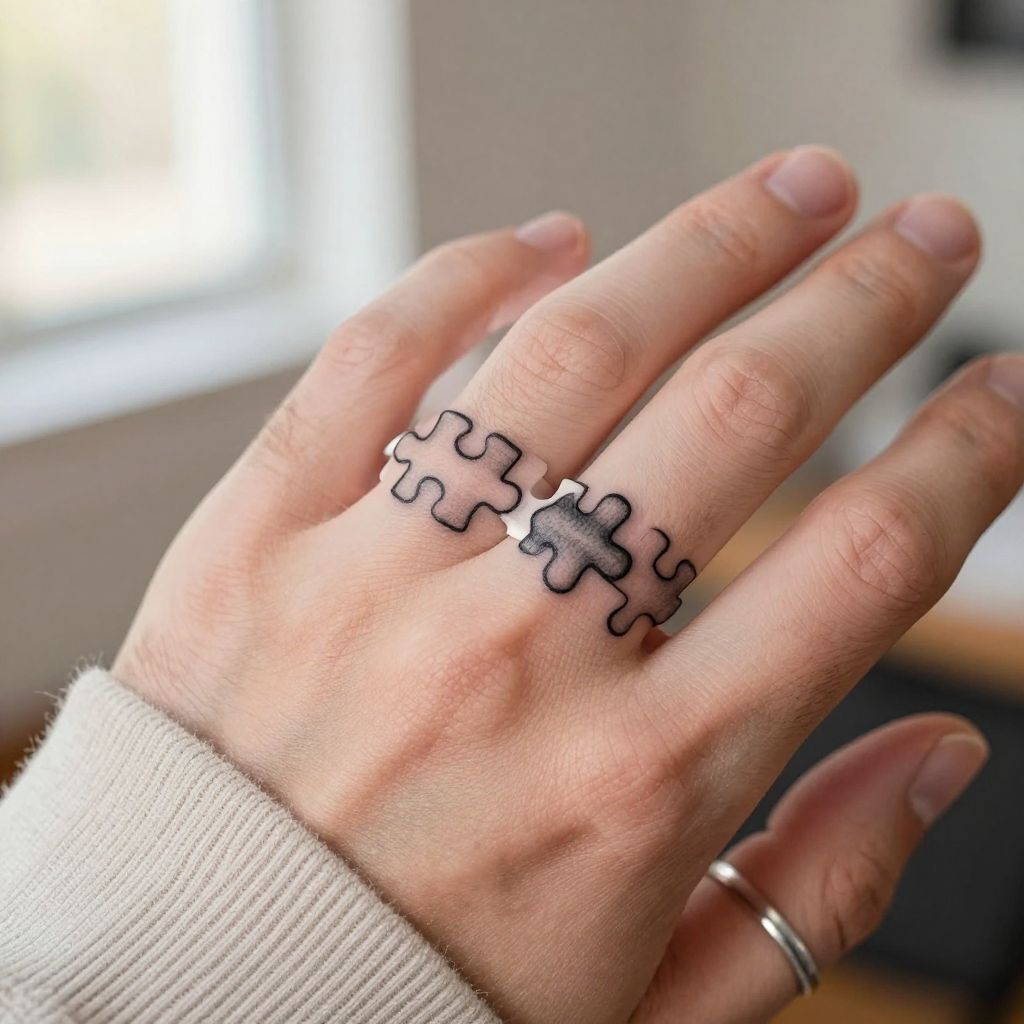 Puzzle Piece Ring tattoo idea
