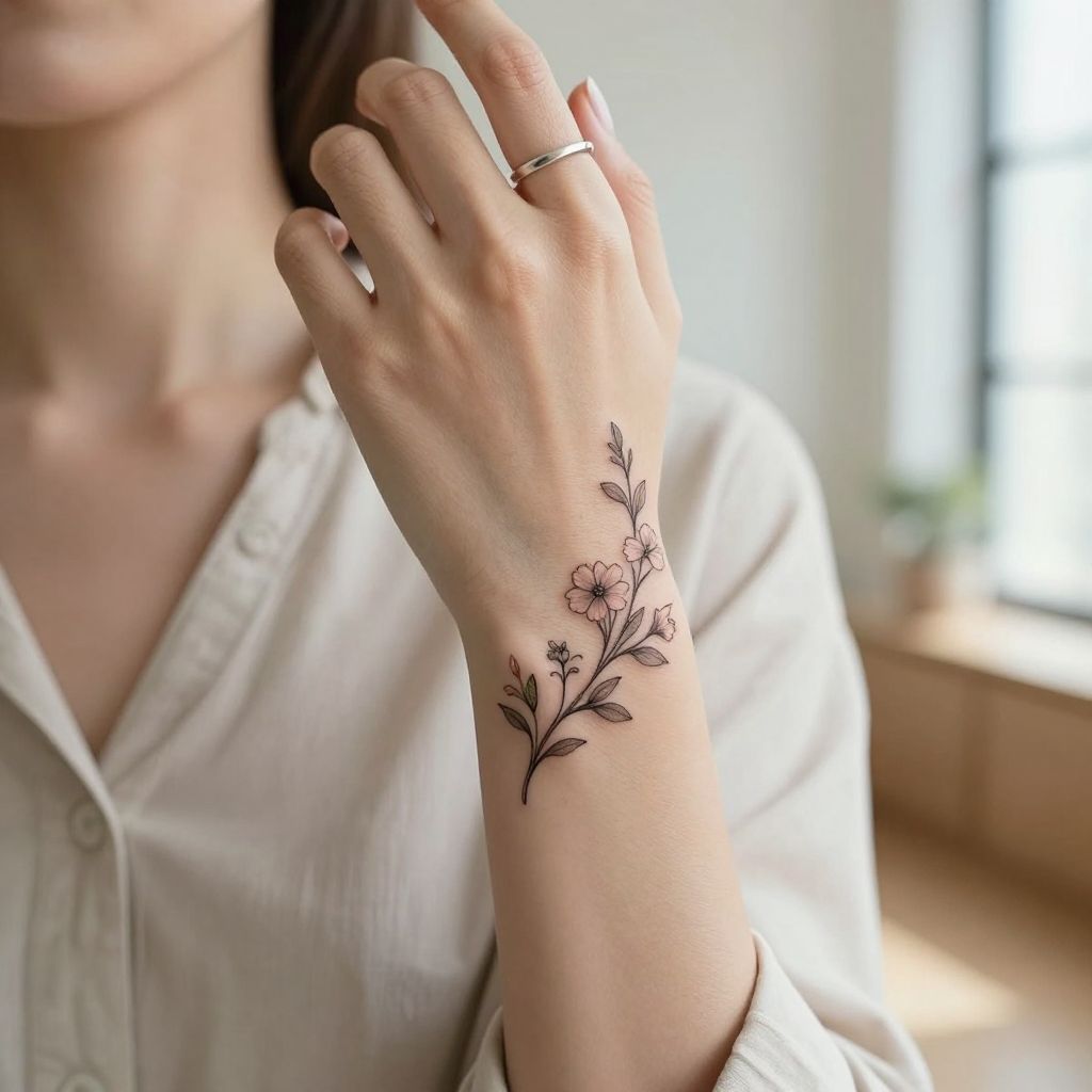 Floral Vine Ring tattoo idea