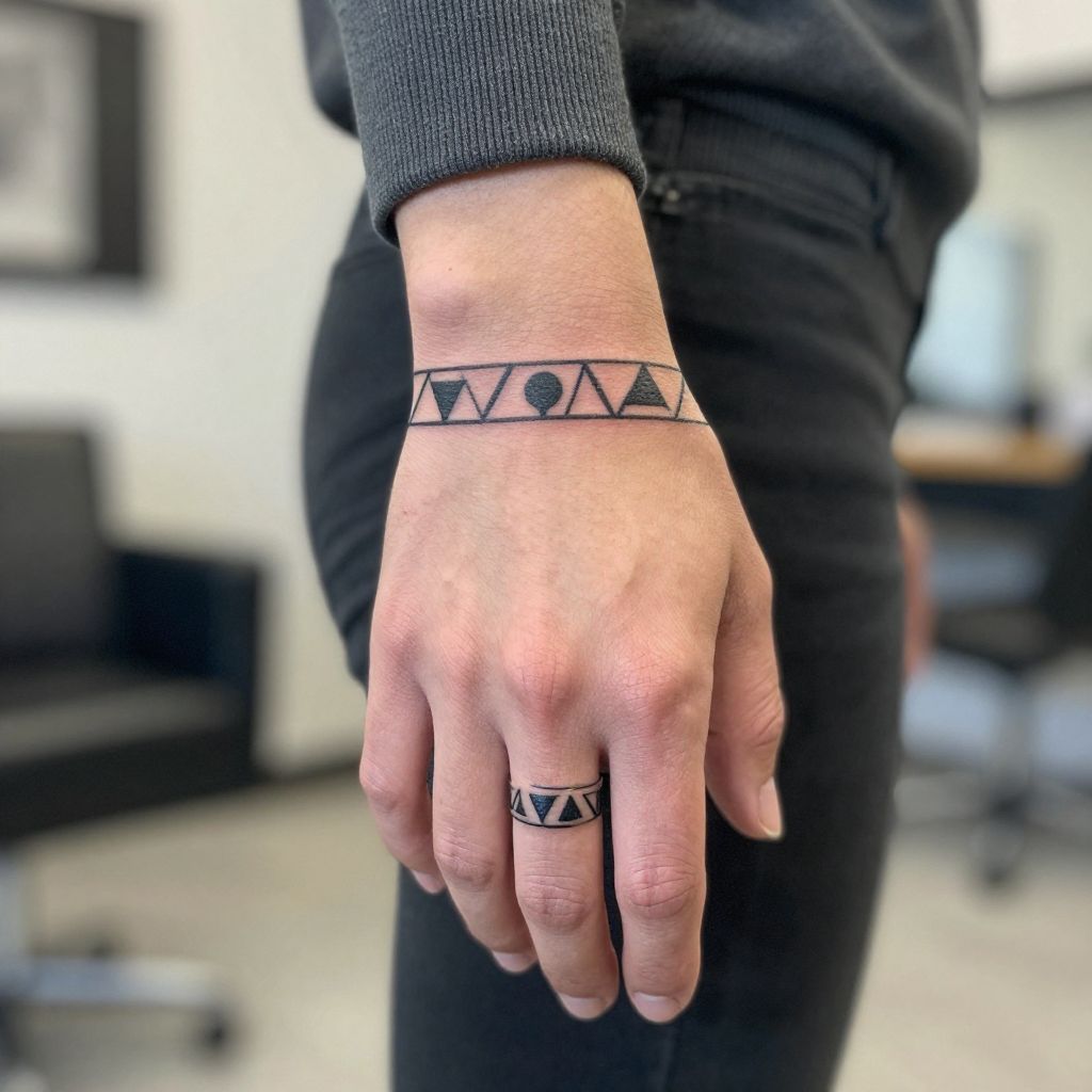 Geometric Pattern Band tattoo idea