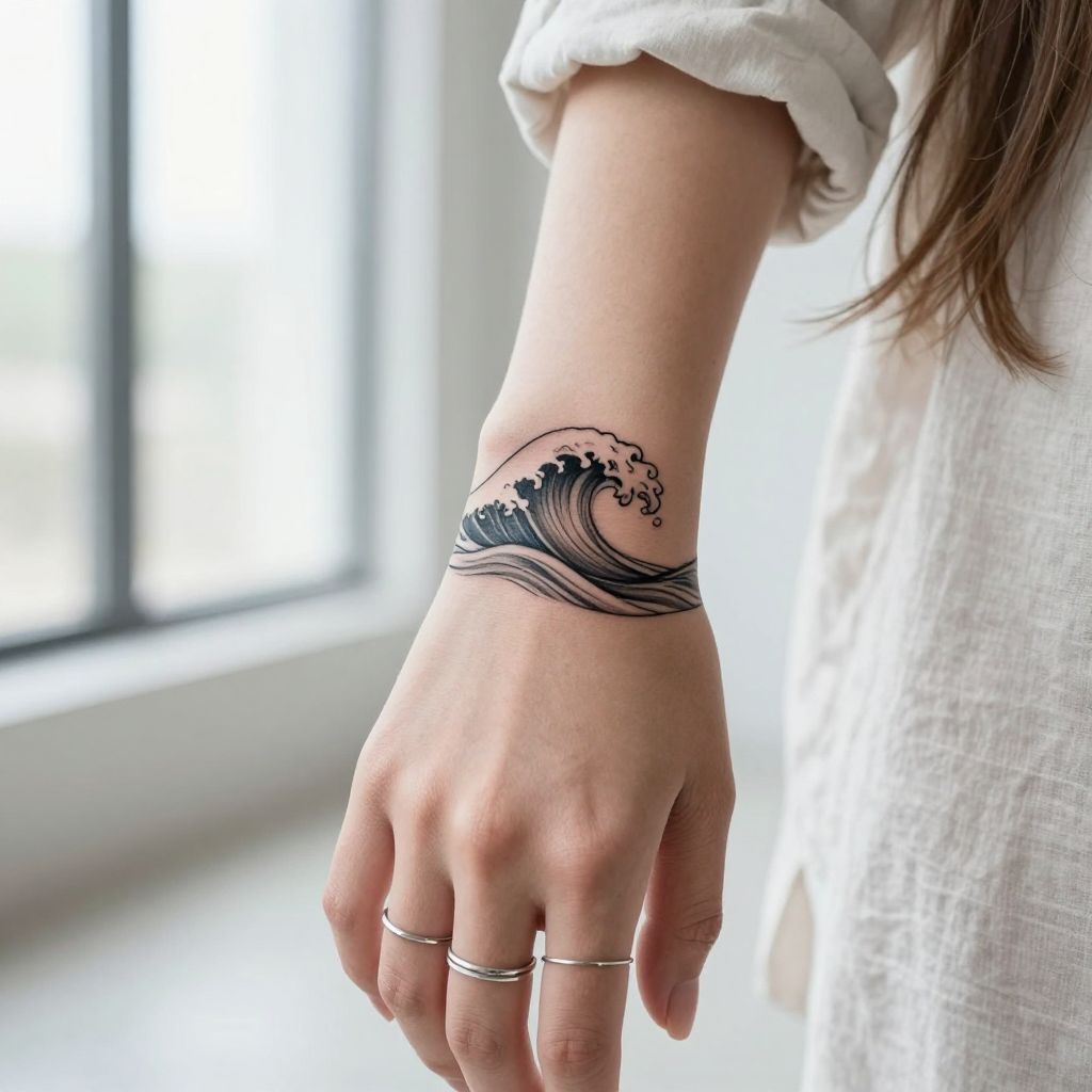 Wave Pattern Band tattoo idea