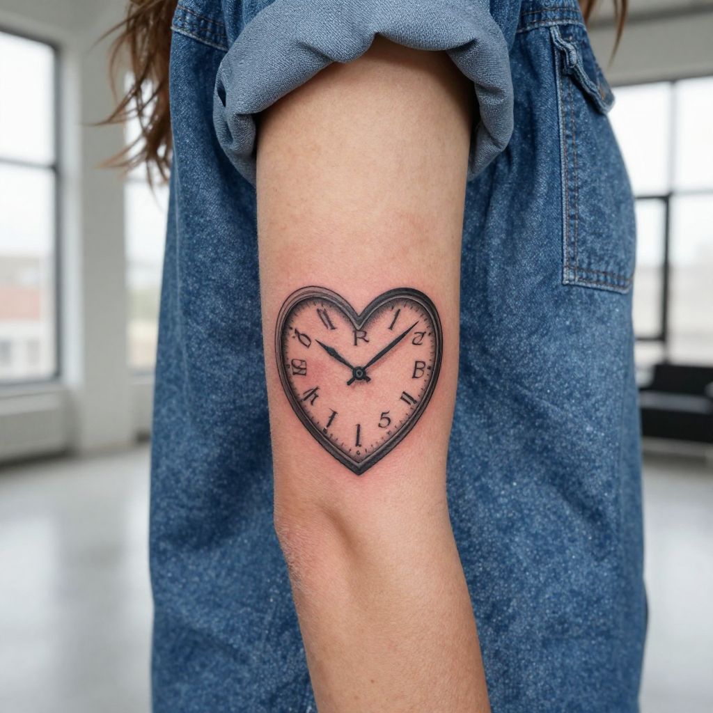 Heart with RIP and a Clock Showing a Significant Time