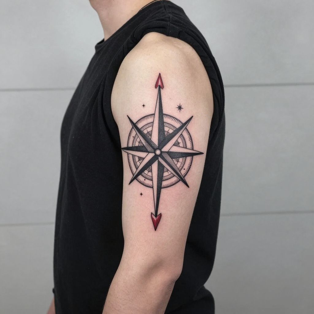 Sagittarius Compass Rose Tattoo