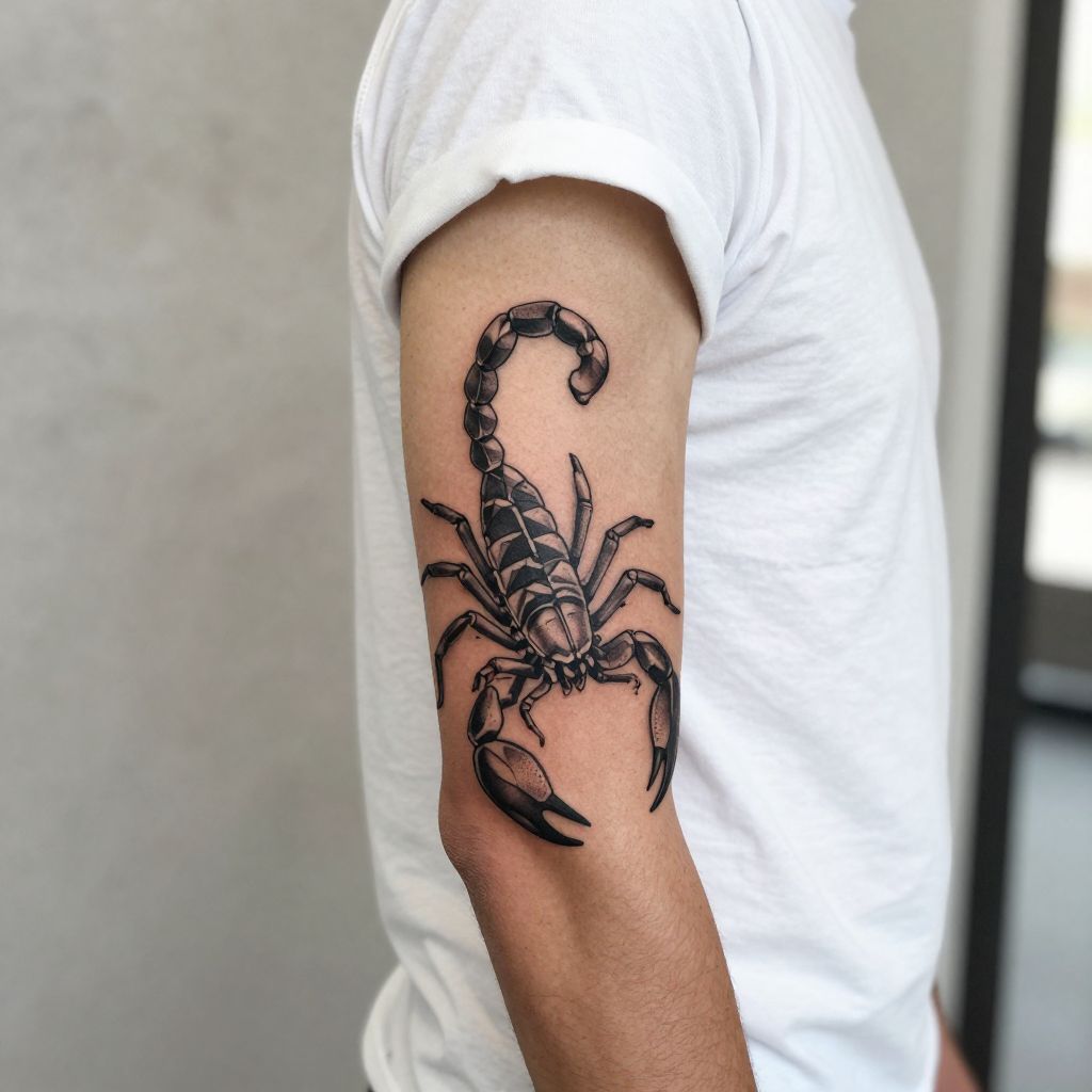 Classic Scorpion with Geometric Flair
