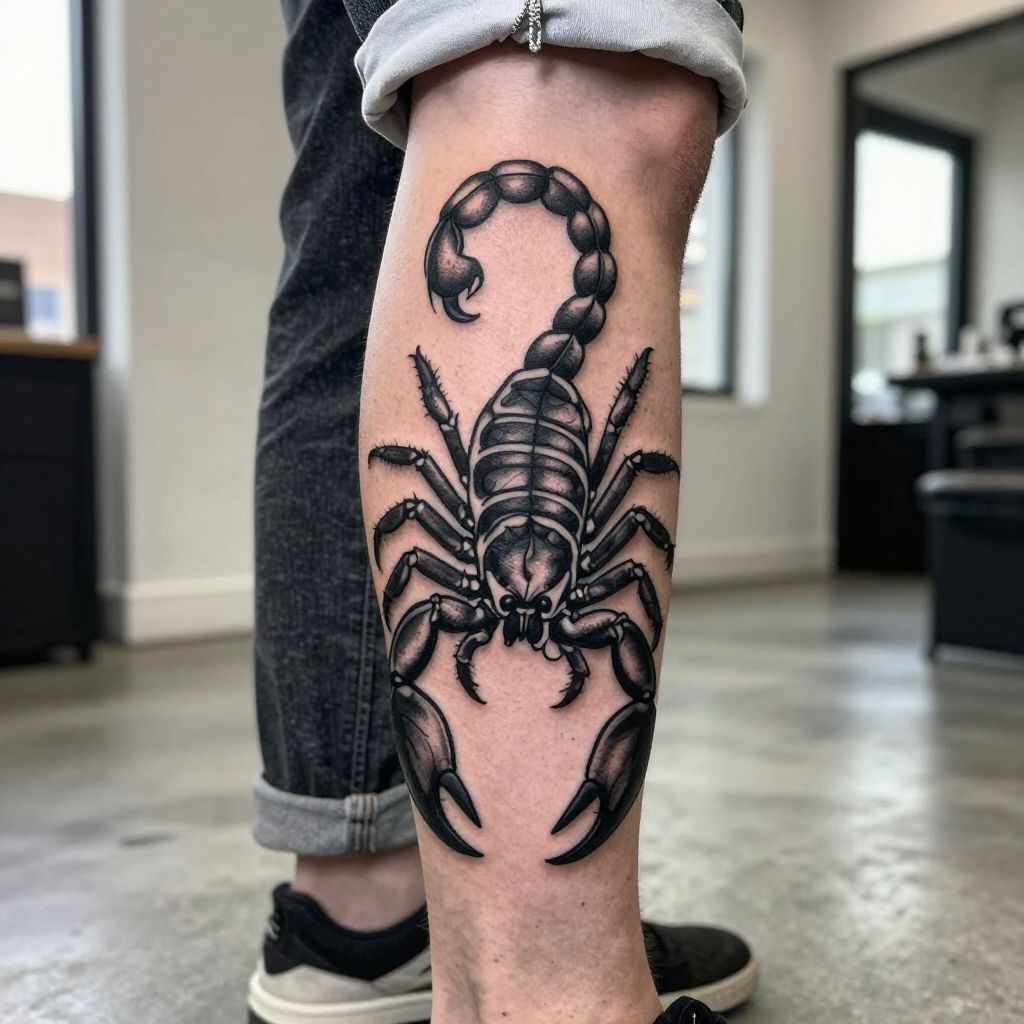 Bold Blackwork Scorpio