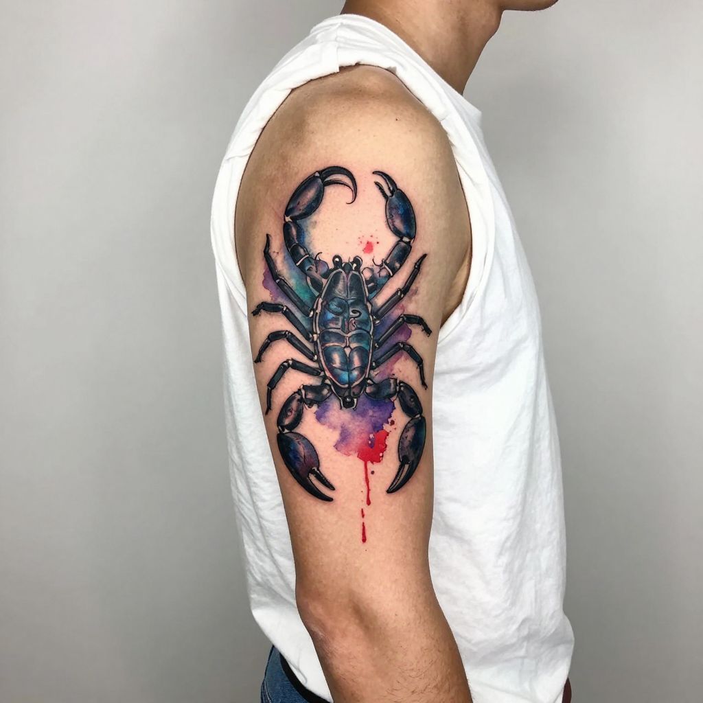 Watercolor Scorpion Splash